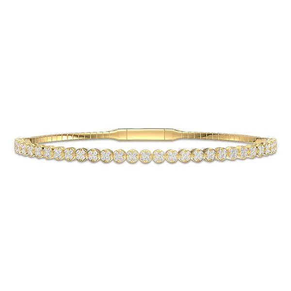 14K Yellow Gold Flex Cluster Diamond Bangle Bracelet Galicia Fine Jewelers Scottsdale, AZ