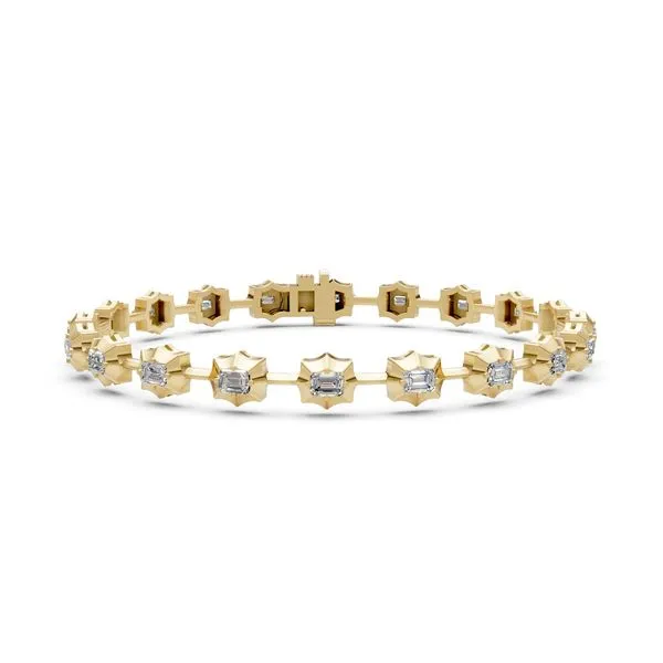 14K Yellow Gold Emerald-Cut Diamond Tennis Bracelet Galicia Fine Jewelers Scottsdale, AZ