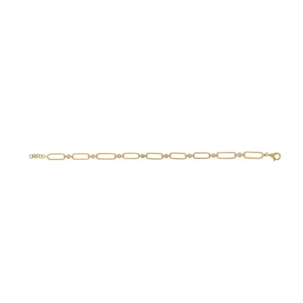 14K Yellow Gold Diamond Paperclip Link Bracelet Galicia Fine Jewelers Scottsdale, AZ