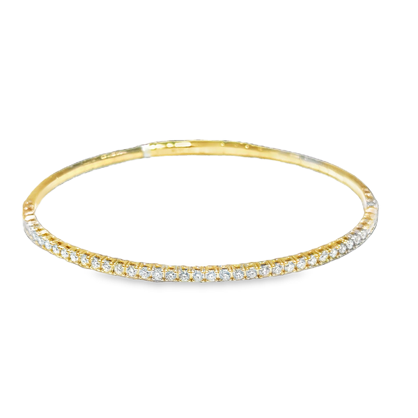 14K Yellow Gold Diamond Line Flexi Bangle Bracelet Galicia Fine Jewelers Scottsdale, AZ