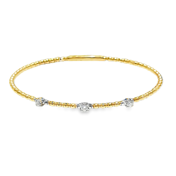 14K Yellow Gold Diamond Prong Set Flexi Bangle Bracelet Galicia Fine Jewelers Scottsdale, AZ