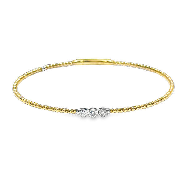 3-Diamond Bezel Set Flexi Bangle Bracelet Image 2 Galicia Fine Jewelers Scottsdale, AZ