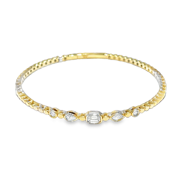 14K Yellow Gold Assorted Diamond Shape Flexi Bangle Bracelet Galicia Fine Jewelers Scottsdale, AZ