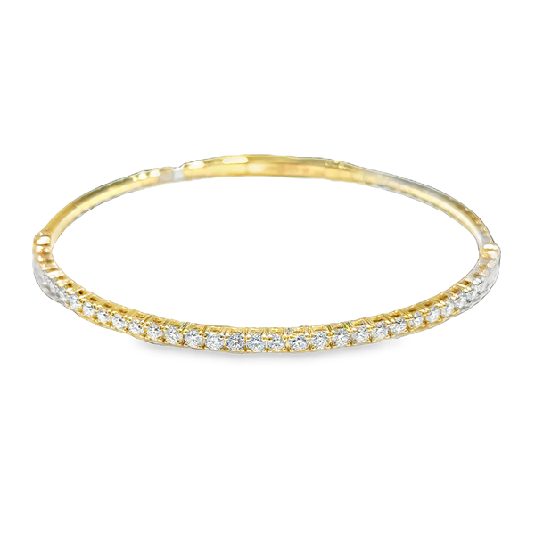 14K Yellow Gold Diamond Line Flexi Bangle Bracelet Galicia Fine Jewelers Scottsdale, AZ