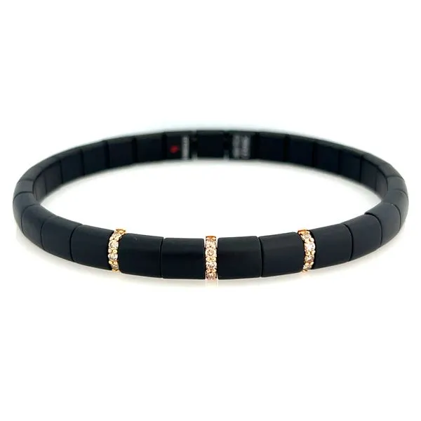 18K Rose Gold Ceramic and Diamond Bangles Galicia Fine Jewelers Scottsdale, AZ