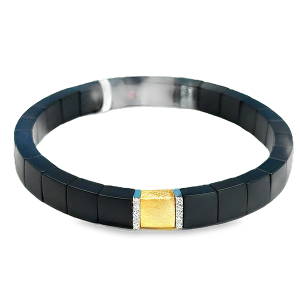Matte Black Ceramic and 18K Yellow Gold Bangles Galicia Fine Jewelers Scottsdale, AZ