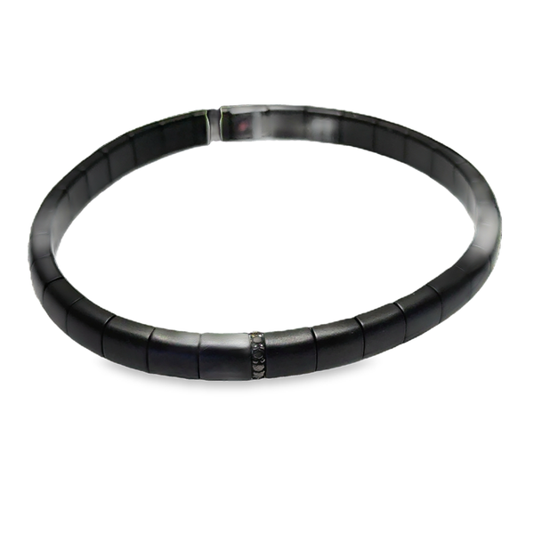 18K White Gold Ceramic Matte Bangles Galicia Fine Jewelers Scottsdale, AZ