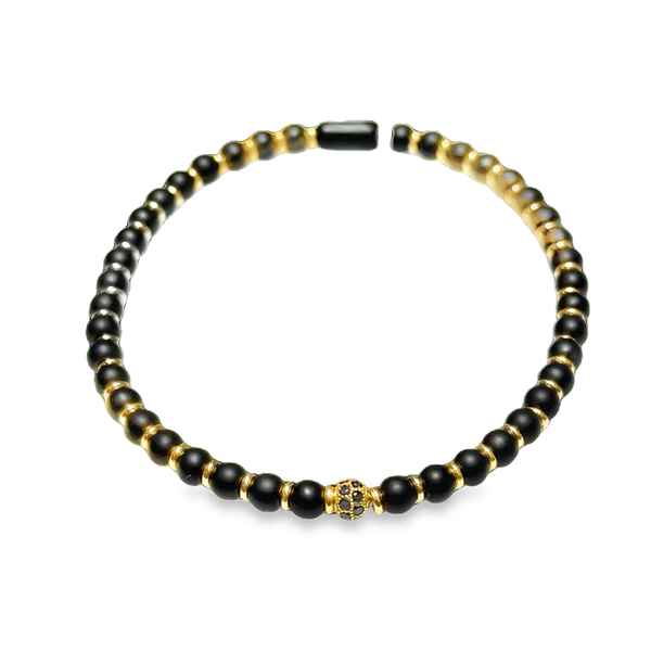 18K Yellow Gold Black Ceramic Diamond Bangles Galicia Fine Jewelers Scottsdale, AZ