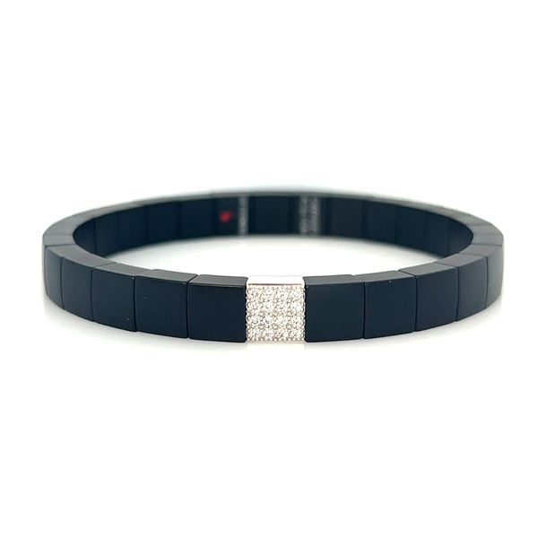 18K White Gold Diamond Square Bangles Galicia Fine Jewelers Scottsdale, AZ