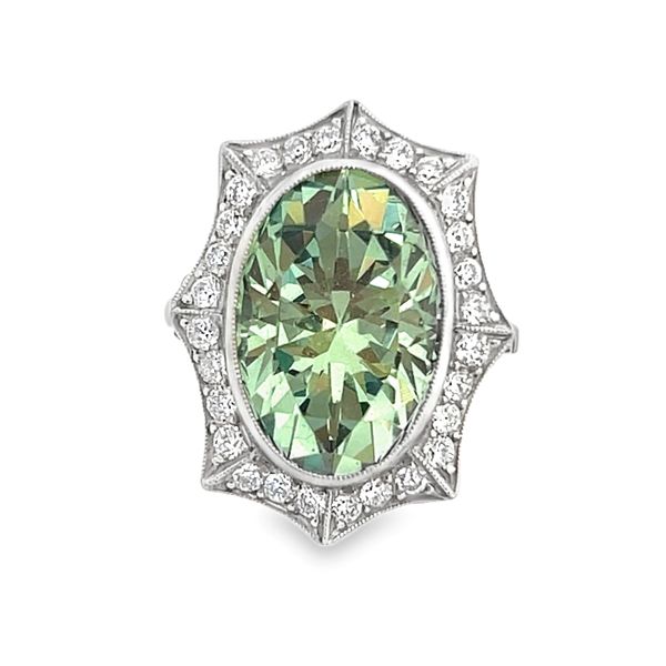 Platinum Merelani Mint Grossular Tsavorite Garnet Ring Image 2 Galicia Fine Jewelers Scottsdale, AZ