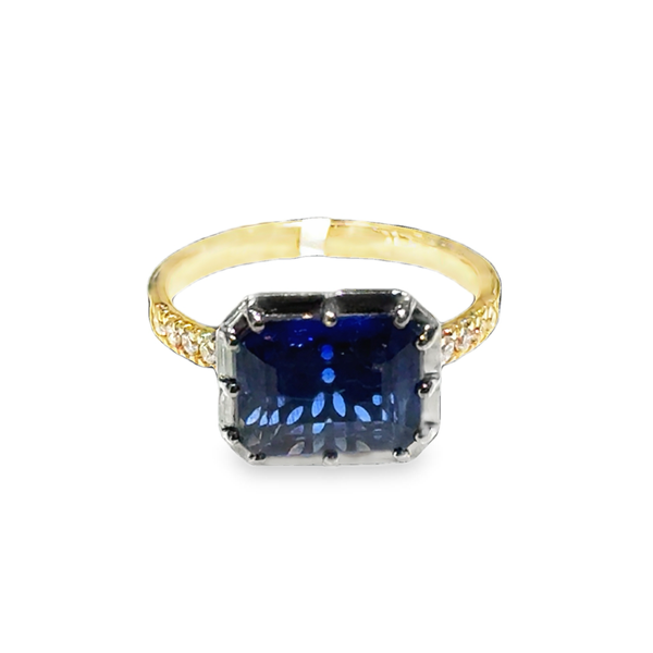14K Yellow Gold Kyanite and Diamond Ring Image 2 Galicia Fine Jewelers Scottsdale, AZ