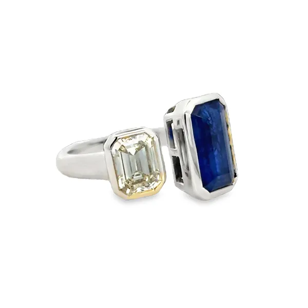 18K White Gold 1.73ct Emerald GIA Sapphire Ring Image 2 Galicia Fine Jewelers Scottsdale, AZ