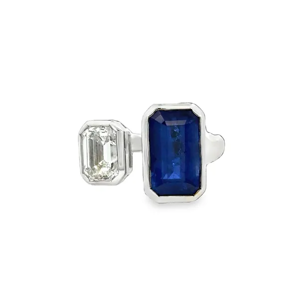 18K White Gold 1.73ct Emerald GIA Sapphire Ring Galicia Fine Jewelers Scottsdale, AZ