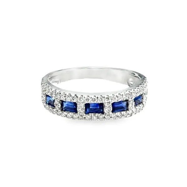 18K White Gold Baguette Sapphire & Diamond Colored Stone Ring Galicia Fine Jewelers Scottsdale, AZ
