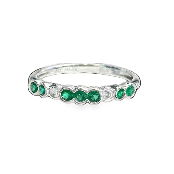 Emerald & Diamond Bezel-Set Ring Galicia Fine Jewelers Scottsdale, AZ