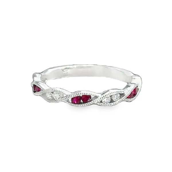 Ruby & Diamond Twist Milgrain Ring Galicia Fine Jewelers Scottsdale, AZ