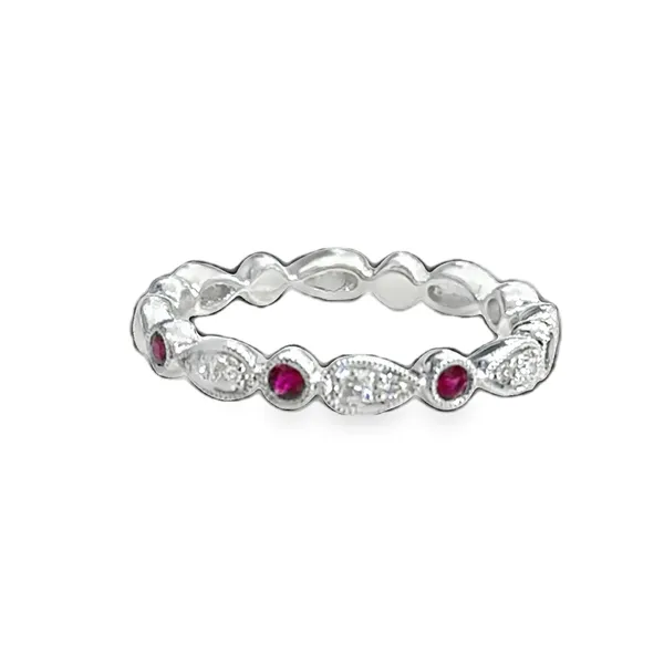 Pear Ruby Milgrain Band Galicia Fine Jewelers Scottsdale, AZ