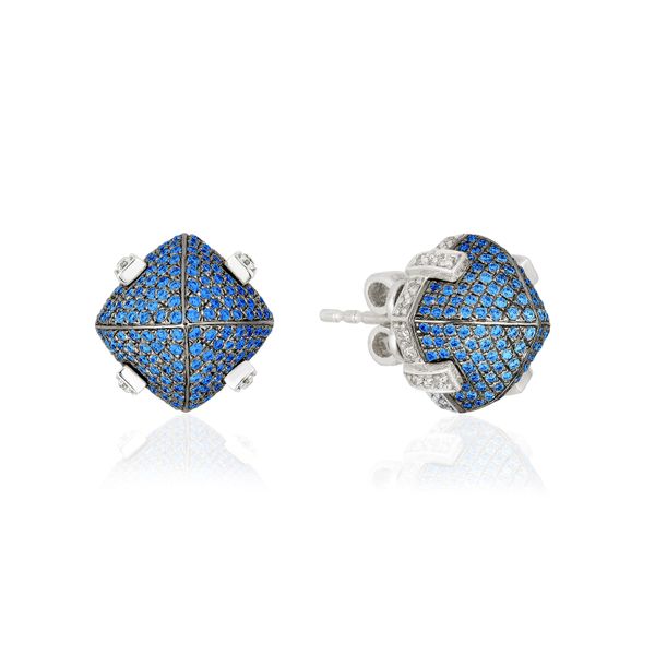 Sapphire and Diamond 18K White Gold Earrings Galicia Fine Jewelers Scottsdale, AZ