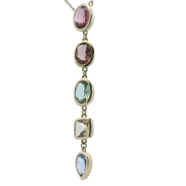 Multi-colored Tourmaline Diamond Necklace Image 5 Galicia Fine Jewelers Scottsdale, AZ