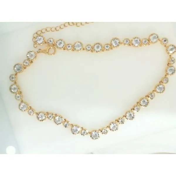 Diamond Cut White Topaz 14K Yellow Necklace Galicia Fine Jewelers Scottsdale, AZ