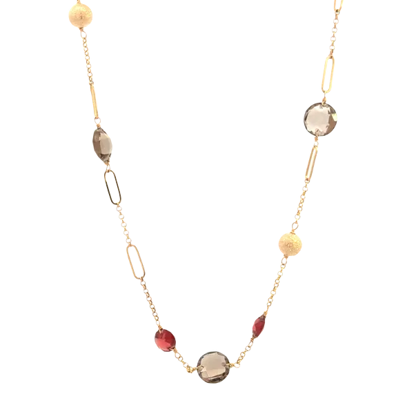 Smoky Garnet Quartz 14K Yellow Necklace Galicia Fine Jewelers Scottsdale, AZ