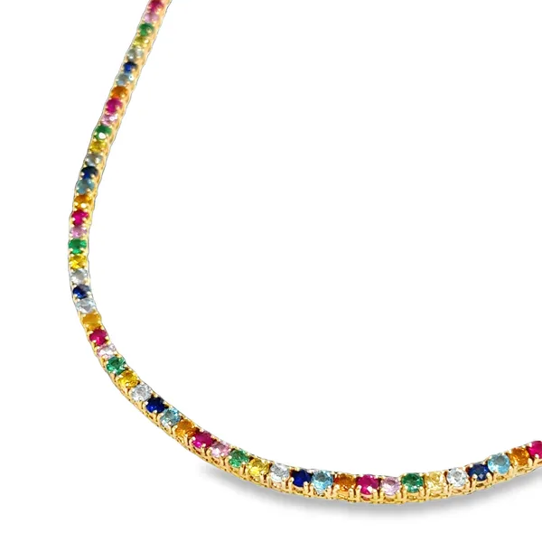 Sapphire Tennis Necklace in 14K Yellow Gold Galicia Fine Jewelers Scottsdale, AZ
