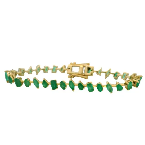 Emerald 14K Yellow Gold Tennis Bracelet Galicia Fine Jewelers Scottsdale, AZ