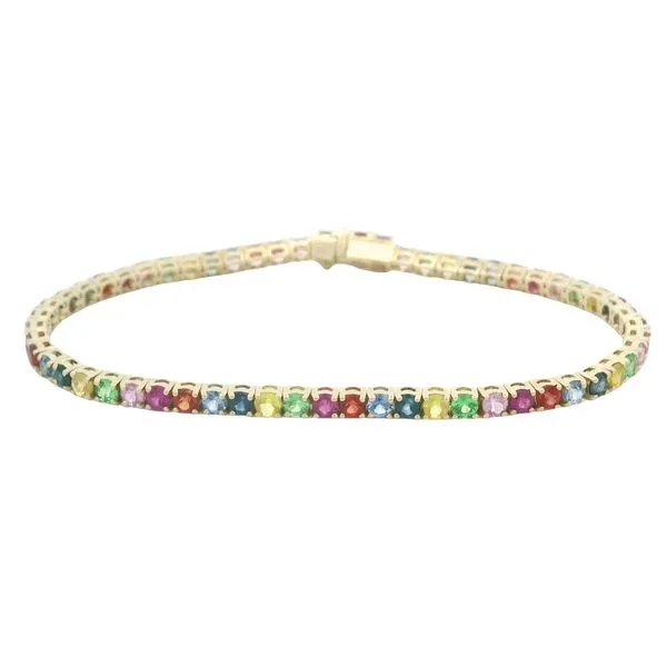 14K Yellow Gold Multi-Color Sapphire Tennis Bracelet Galicia Fine Jewelers Scottsdale, AZ