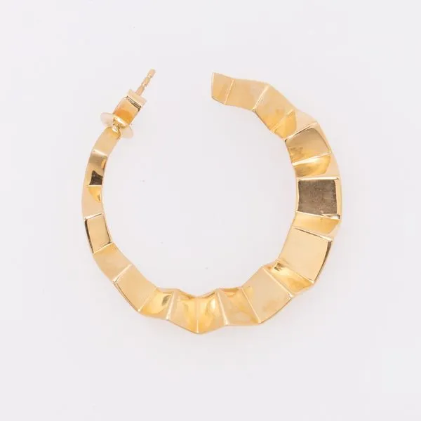 Galicia Custom 14k Yellow Gold Folded Hoop Earrings Galicia Fine Jewelers Scottsdale, AZ