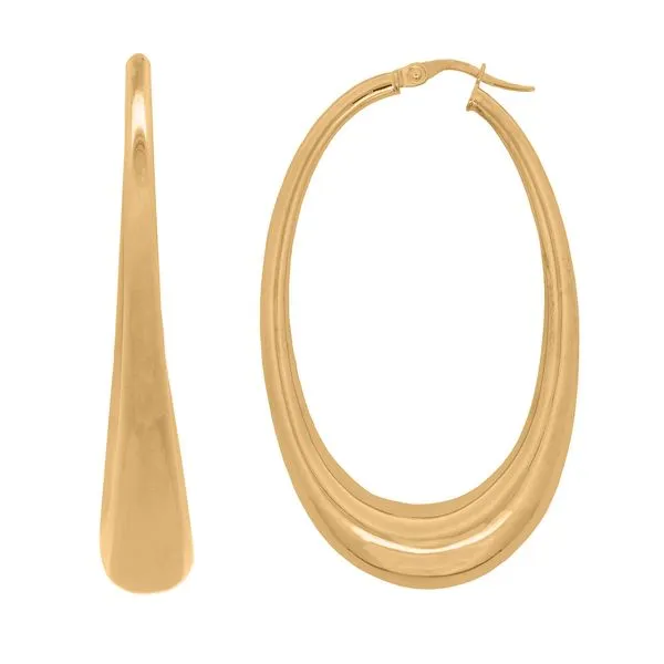 Galicia Custom 14k Yellow Gold Italian Fancy Oval Hoops Galicia Fine Jewelers Scottsdale, AZ