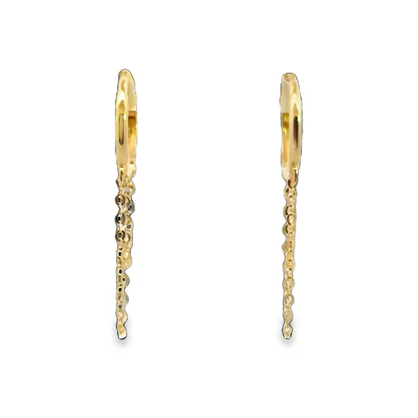 14K Yellow Gold Huggie Two Dangling Chain Earrings Galicia Fine Jewelers Scottsdale, AZ