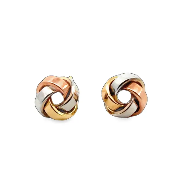 14K Yellow Gold Tri-color Love Knot Studs Galicia Fine Jewelers Scottsdale, AZ