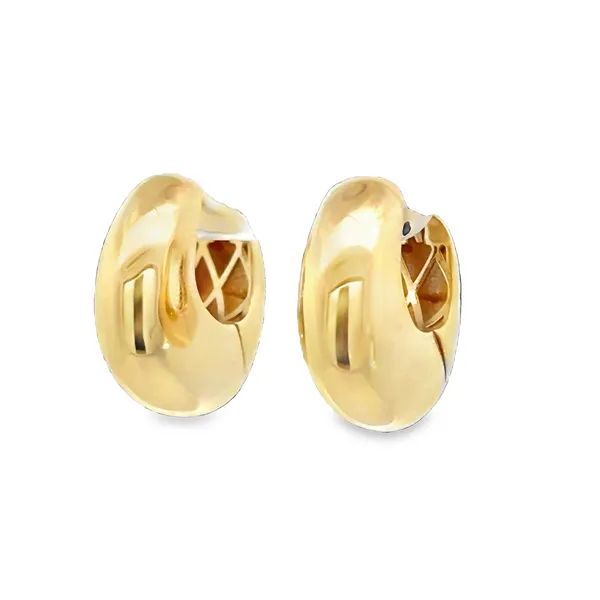 14K Yellow Gold Puffed Dome Huggie Earrings Image 2 Galicia Fine Jewelers Scottsdale, AZ