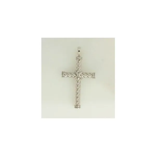 14K White Gold Solid Cable Cross Charm Galicia Fine Jewelers Scottsdale, AZ