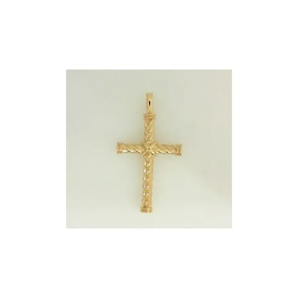 14K Yellow Gold Solid Cable Cross Charm Galicia Fine Jewelers Scottsdale, AZ