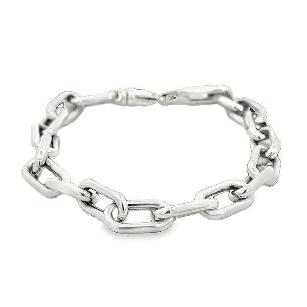14K White Gold Rounded Paperclip Link Bracelet Galicia Fine Jewelers Scottsdale, AZ