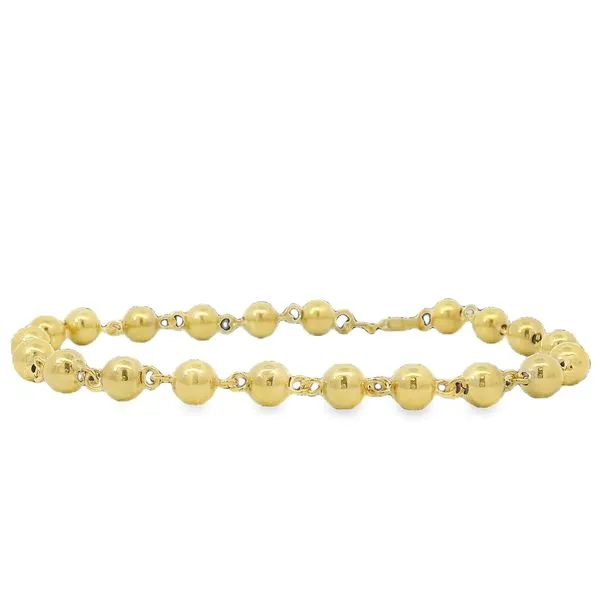 14K Yellow Gold Round Bead Link Bracelet Galicia Fine Jewelers Scottsdale, AZ