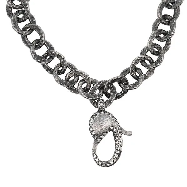 Galicia Custom Sterling Silver Double Sided Diamond Clasp and Link Chain Galicia Fine Jewelers Scottsdale, AZ