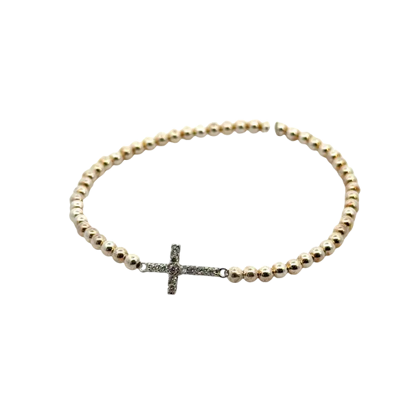 Stretchy Beaded Cross Bracelet Galicia Fine Jewelers Scottsdale, AZ