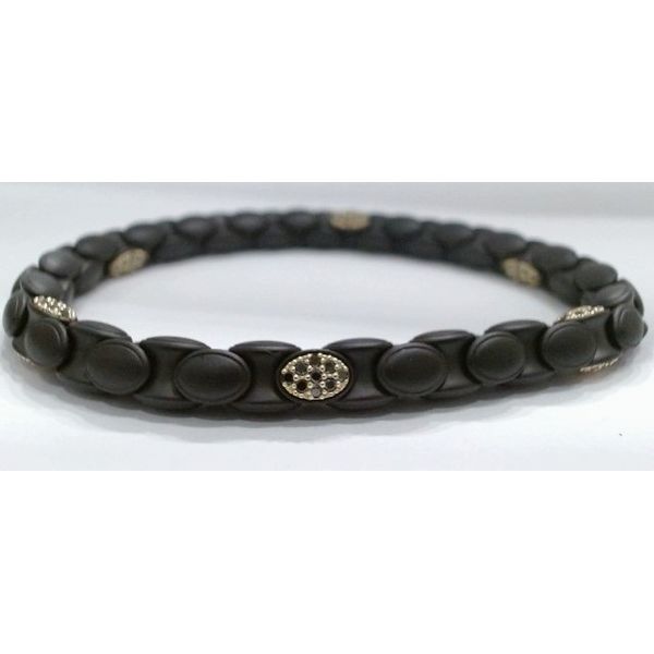 18K Yellow Gold Anacondino Men's Black Diamond Ceramic Bracelet Galicia Fine Jewelers Scottsdale, AZ