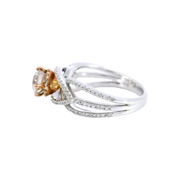 14K Two-Tone Gold Diamond Engagement Ring Image 2 Carroll's Jewelers Fort Lauderdale, FL