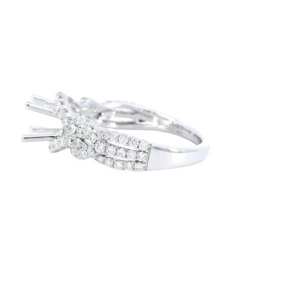 14K White Gold Accented Diamond Engagement Ring Setting Image 2 Carroll's Jewelers Fort Lauderdale, FL