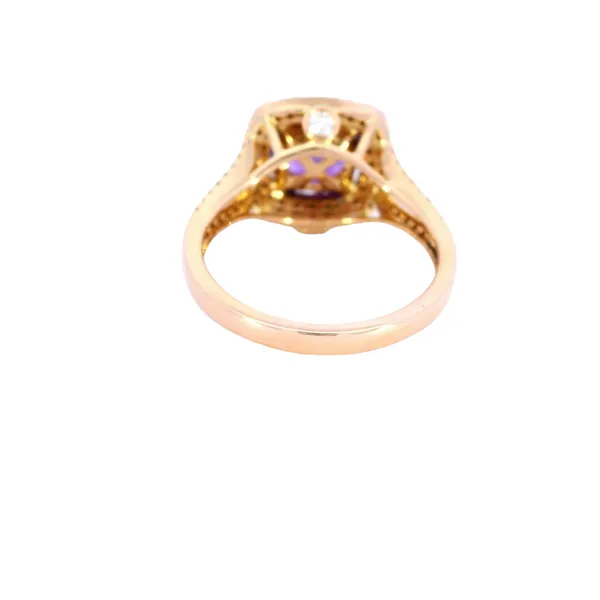 18K Rose Gold Amethyst & Diamond Double Halo Ring Image 3 Carroll's Jewelers Fort Lauderdale, FL