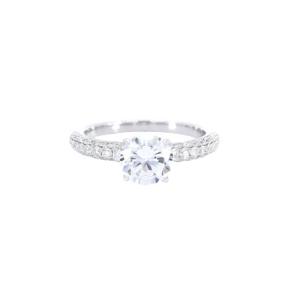 18K White Gold Pave Diamond Engagement Ring Setting Carroll's Jewelers Fort Lauderdale, FL