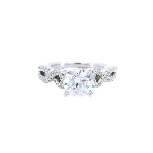 14K White Gold Designer Diamond Engagement Ring Setting Carroll's Jewelers Fort Lauderdale, FL