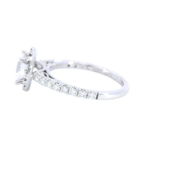 14K White Gold Diamond Halo Engagement Ring Setting Image 2 Carroll's Jewelers Fort Lauderdale, FL
