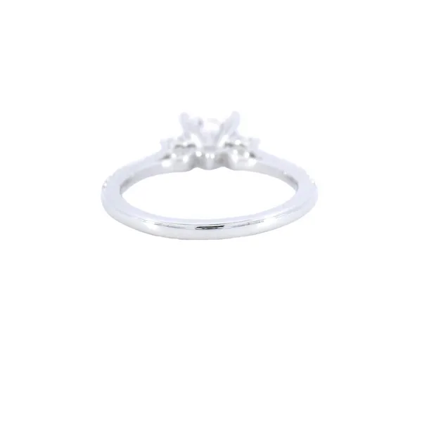 14K White Gold Three-Stone Diamond Engagement Ring Setting Image 3 Carroll's Jewelers Fort Lauderdale, FL
