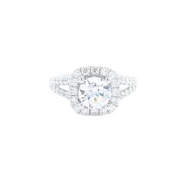 14K White Gold Split Shank Engagement Ring Setting Carroll's Jewelers Fort Lauderdale, FL