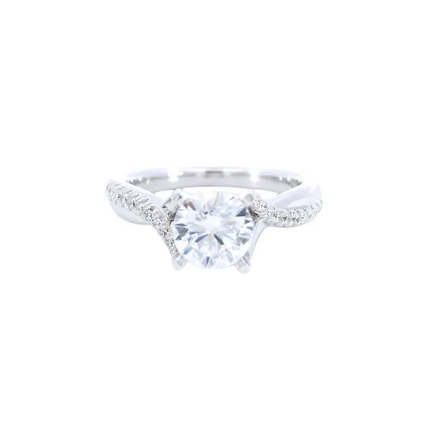 14K White Gold Split Shank Diamond Engagement Ring Setting Carroll's Jewelers Fort Lauderdale, FL