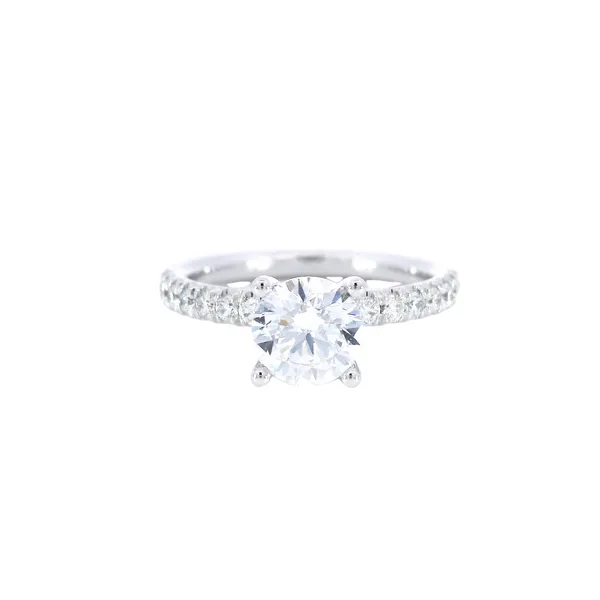 14K White Gold Hidden Halo Diamond Engagement Ring Setting Carroll's Jewelers Fort Lauderdale, FL